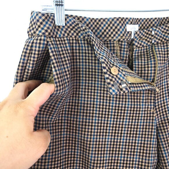 J. Jill Premium Bi Stretch Plaid Brown Blue Ankle Stretch Pants - Picture 7 of 7